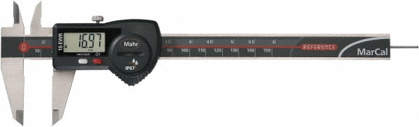 Picture of Mahr 4103067 16 EWR Digital Caliper, 6"/150 W/OP,FLT Rod, IP67, FR Wheel