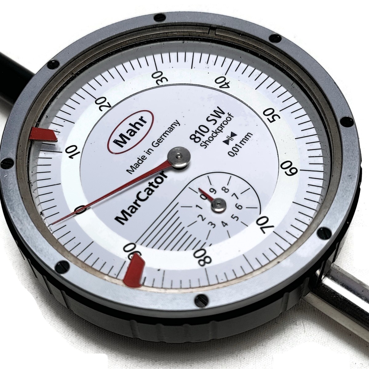 Picture of Mahr 4315000KAL 810 SW,Dial Indicator,WetProOf .010 mm Grads, 10 mm Range W/Cal