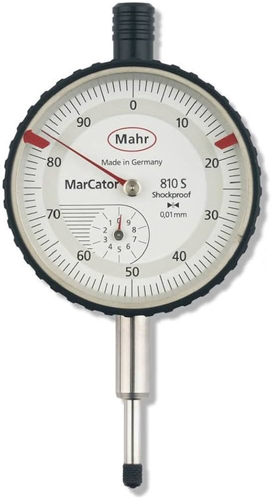 Picture of Mahr 4331000KAL 810 AX Dial Indicator, 10mm Range, .1mm Grads W/Cal