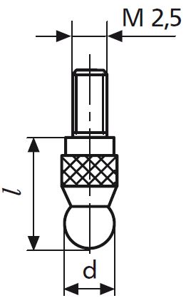 Picture of Mahr 4360165 906 H Ball Contact Point, Carb 7mm DIA