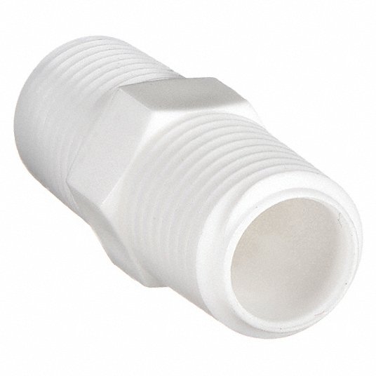 Picture of Mahr Aad-138 Adaptor, Hex Nipple, 1/8 X 1/8, White