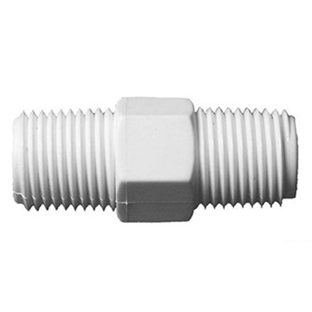 Picture of Mahr Aad-15 Adaptor, Nipple, 2"Lg, 1/4 Pipe Both Ends, White Plated