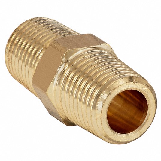 Picture of Mahr Aad-80 Adaptor, 3/8-32 M, 1/4 Npt M, 9/16" Hex, Brass