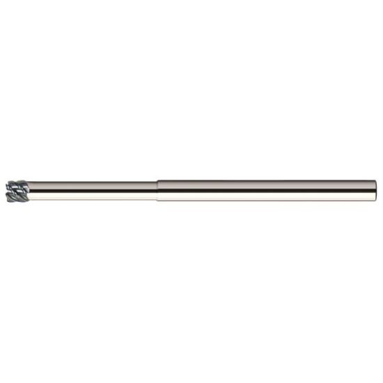 Picture of MasterCut Dia 3/16 SH 0.1875 LOC 0.1875 OAL4.00 End Mill Standard Flute Variable Helix Carbide nACRoA Single End Corner Radius0.0300 0.76mm MOLD MillS