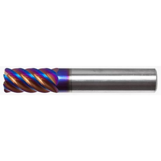 Picture of MasterCut Dia 7/8 SH 0.8750 LOC 1.50 OAL4.00 End Mill Standard Flute Variable Helix Carbide nACRoA Single End Corner Radius0.0300 0.76mm F45