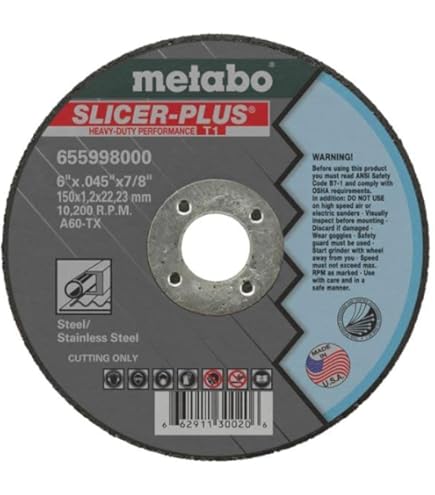 Picture of Metabo 4.5In X.040 X7/8 A60T Slicer Wheel Tin Wheel Cut Off