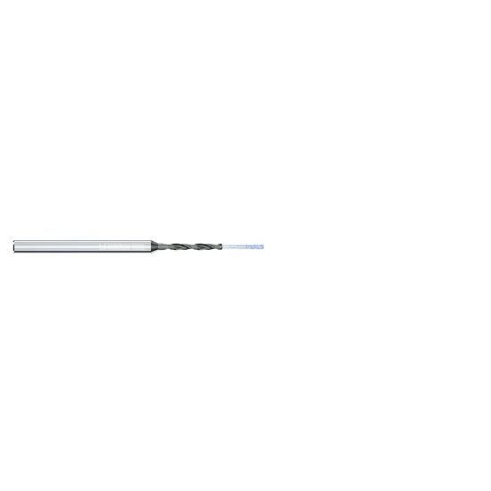 Picture of Micron 2.CD.060150.CS Carbide Drill Coolant Thru 140° 0.059 Diameter Cylindrical 0.157 2.240 OAL 2 Flute 6.0XD