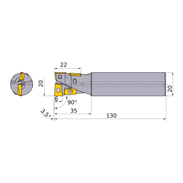 Picture of Mitsubishi/Hitachi 252911 AQXR204SA20S 20mm Indexable EndMill