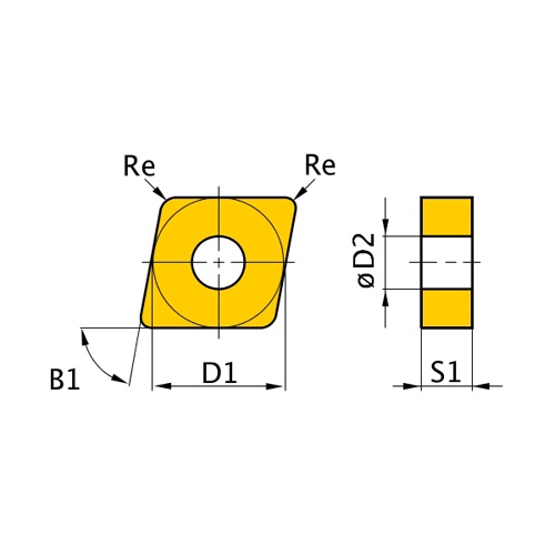 Picture of CNMG432GH UC5115 Mitsubishi CNMG120408GH UC5115 80.0° Negative Carbide 0.0310 0.79mm Radius Roughing, Medium