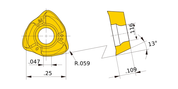 Picture of Mitsubishi JOMT-06T215ZZSR-JM MP6120 Milling Insert Trigon Carbide
