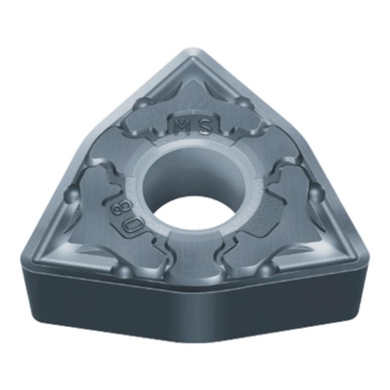 Picture of WNMG433MS MP9015 Mitsubishi WNMG080412MS MP9015 Trigon Negative Carbide 0.0470 1.19mm Radius Medium, Semi Finishing