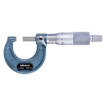 Picture of Mitutoyo 103-129 0-25, 0.01mm Mechanical Outside Micrometer, Ratchet Stop