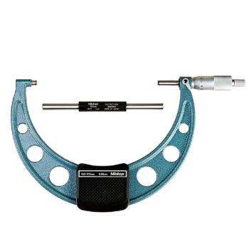 Picture of Mitutoyo 103-143-10 150-175mm, 0.01mm Mechanical Outside Micrometer, Hammertone Baked Enamel, Ratchet Stop, With Standard