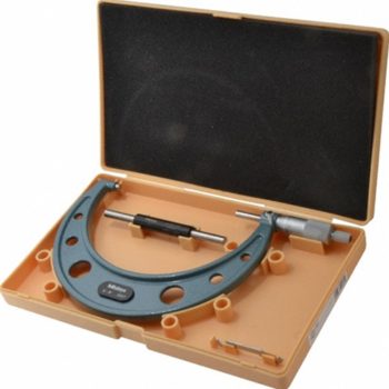 Picture of Mitutoyo 103-182 5-6 In, .001 In Mechanical Outside Micrometer, Hammertone Baked Enamel, Ratchet Stop, With Standard