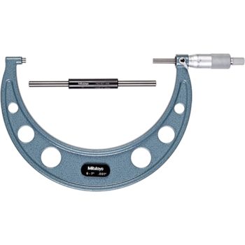 Picture of Mitutoyo 103-183 6-7 In, .001 In Mechanical Outside Micrometer, Hammertone Baked Enamel, Ratchet Stop, With Standard