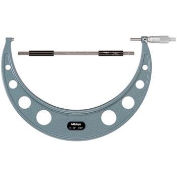 Picture of Mitutoyo 103-188 11-12 In, .001 In Mechanical Outside Micrometer, Hammertone Baked Enamel, Ratchet Stop, With Standard