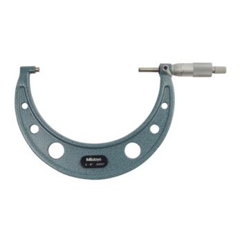 Picture of Mitutoyo 103-220 5-6 In, .0001 In Mechanical Outside Micrometer, Hammertone Baked Enamel, Ratchet Stop, With Standard