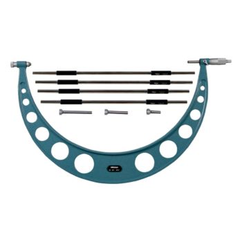 Picture of Mitutoyo 104-153 16-20 In, .001 In Interchangeable Anvil Mechanical Outside Micrometer, Ratchet Stop, 4 Anvils, With 4 Standards
