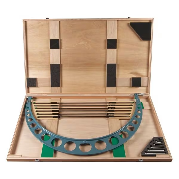 Picture of Mitutoyo 104-204 30-36 In, .001 In Interchangeable Anvil Mechanical Outside Micrometer, Ratchet Stop, 6 Anvils, With 6 Standards