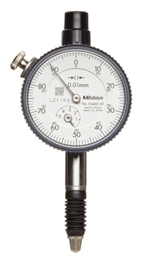 Picture of Mitutoyo 1044Sb 0.01mm, 5mm/(1mm Per Rev) Dial Indicator, 0-100, Flat Back, 8mm Stem, Series 1