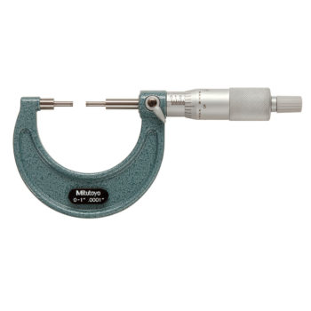 Picture of Mitutoyo 111-166 0-1 In, .001 In Mechanical Spline Micrometer, Steel Tip, Ratchet Stop