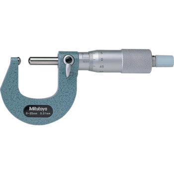 Picture of Mitutoyo 115-215 Micrometer Anvil 0-25mm, 0.01mm Mechanical Spherical Anvil Micrometer, Spherical Spindle, Ratchet Stop