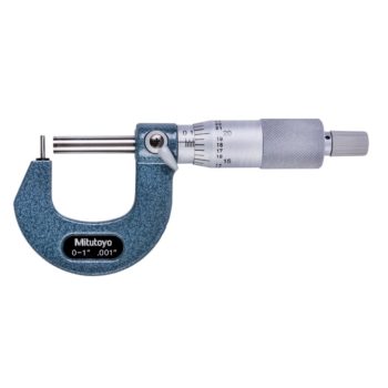 Picture of Mitutoyo 115-305 0-1 In, .001 In Mechanical Tube Micrometer, .185 In Cylindrical Anvil, Ratchet Stop