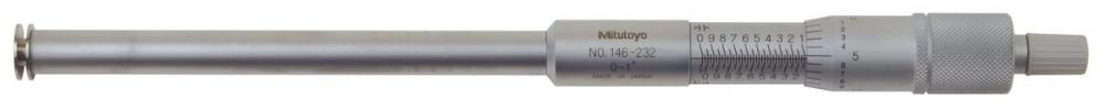 Picture of Mitutoyo 146-232 Mechanical Groove Micrometer, .5 In Diameter Flange, Non-Rotating Spindle 0-1 In(Od)/.055-1.05 In(Id), .001 Inch 603908340690