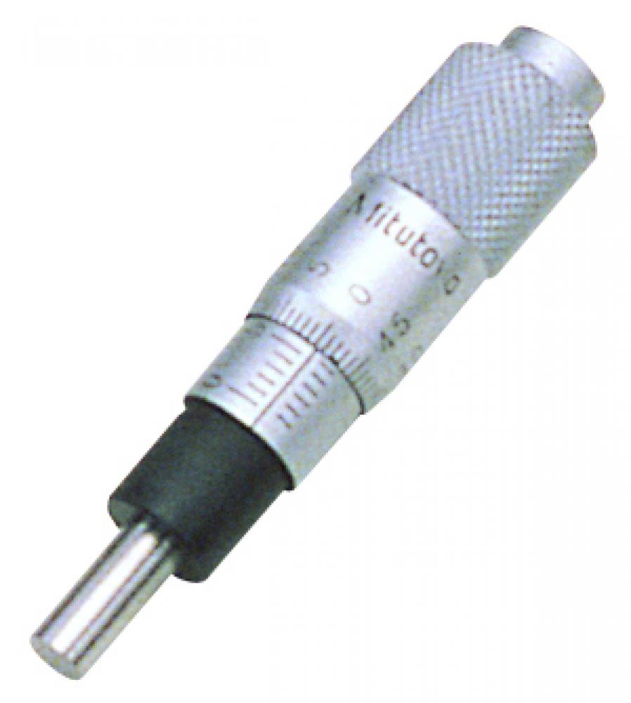 Picture of Mitutoyo 148-104 Micrometer Head, Common Type, Small Size. 0-13mm Range, 2Um Accuracy, 9.5mm Stem Diameter,. Plain Stem Flat