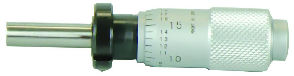 Picture of Mitutoyo 148-111 Micrometer Head, Common Type, Small Size. 0-.5 Inch Range, .0001 Inch Accuracy, .375 Inch Stem Diameter,. With Clamp Nut Stem, Flat