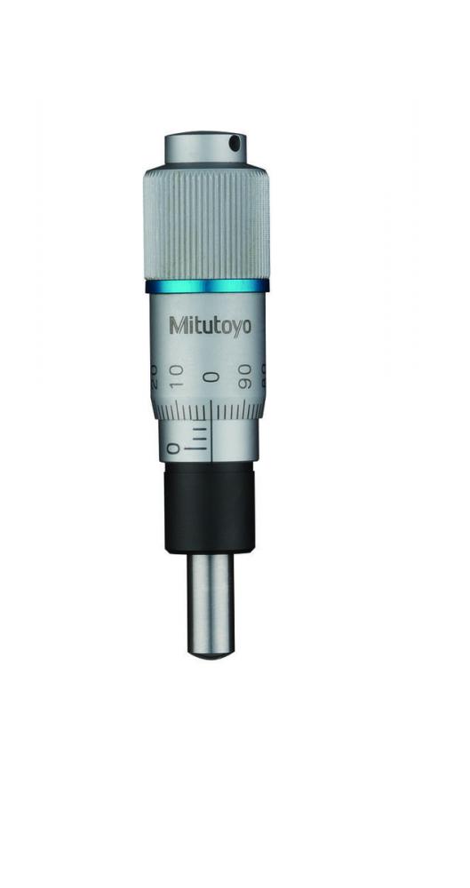 Picture of Mitutoyo 148-142 Micrometer Head, Fine Spindle Feeding Of 0.1mm/Rev, 0-6.5mm Range, 2Um Accuracy, 9.5mm Stem Diameter, Clamp Nut Stem, Spherical (Sr4)