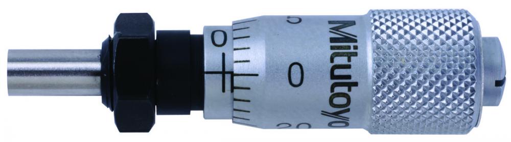 Picture of Mitutoyo 148-204 Mechanical Micrometer Head, .25 In Diameter Stem With Clamp Nut, Flat Spindle Face 0-.25 In, .001 In