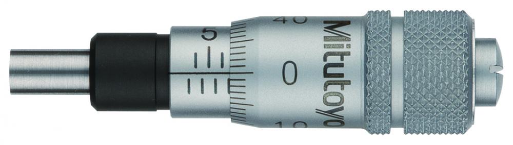 Picture of Mitutoyo 148-209 Micrometer Head, Ultra-Small Type, 6.5-0mm Range, 5Um Accuracy, 6mm Stem Diameter, Plain Stem, Flat Spindle Face, Reverse Reading