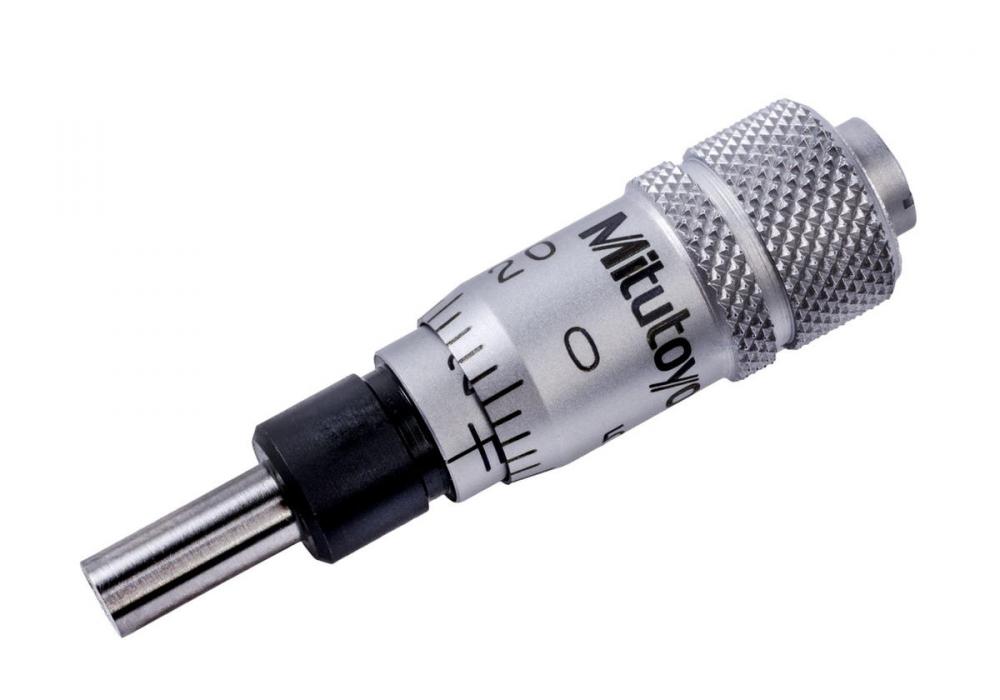Picture of Mitutoyo 148-210 Micrometer Head, Ultra-Small Type,.25-0 Inch Range, 5Um Accuracy, .25 Stem Diameter, Plain Stem, Flat Spindle Face, Reverse Reading