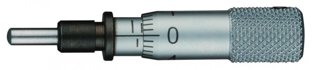 Picture of Mitutoyo 148-215 Micrometer Head, Ultra-Small Type,0-5mm Range, 5Um Accuracy, 3.5 Stem Diameter, Plain Stem, Flat Spindle Face, Reverse Reading