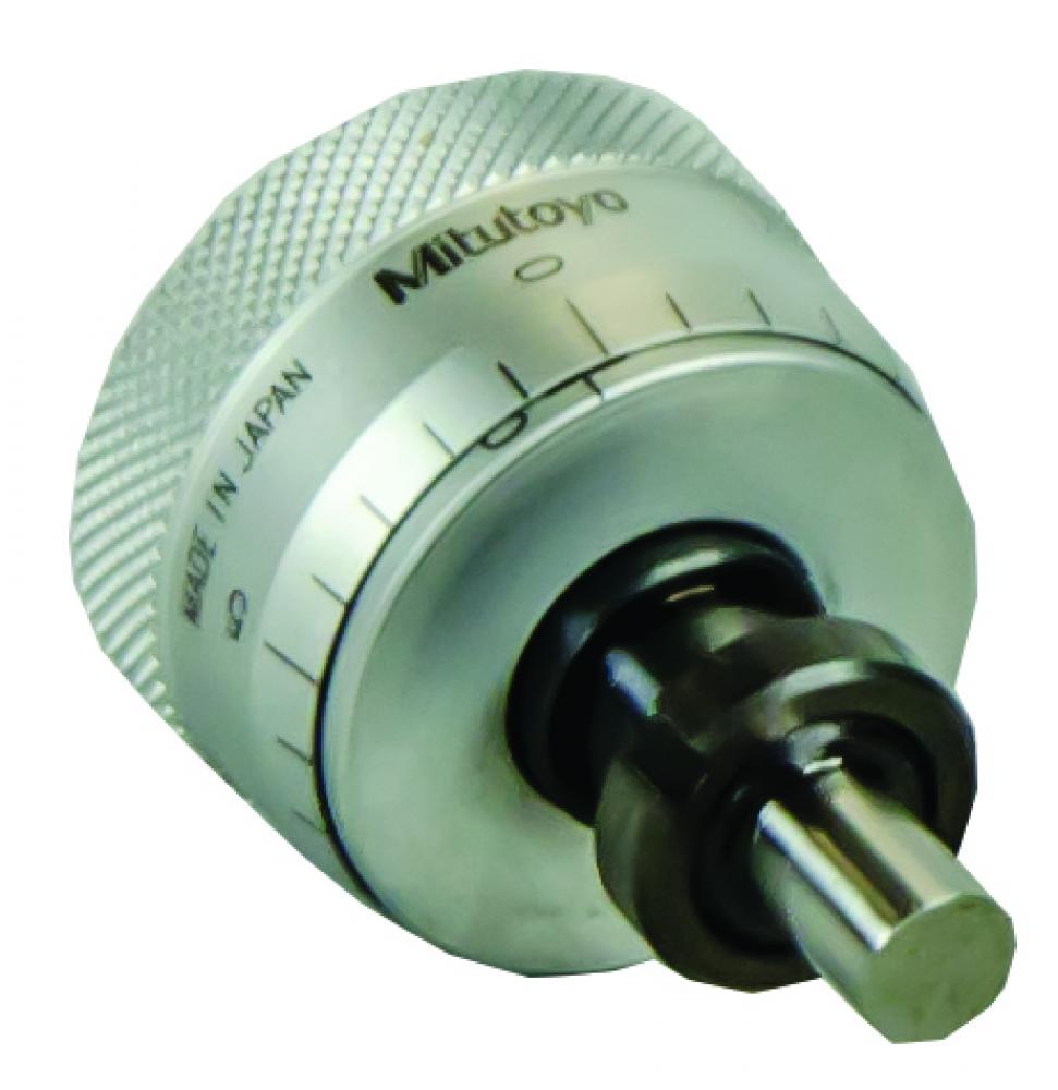 Picture of Mitutoyo 148-356 0-.25 In, .001 In, Mechanical Micrometer Head, .375 In Diameter Stem With Clamp Nut, Flat Spindle Face, Large (1.14 In) Thimble Diameter