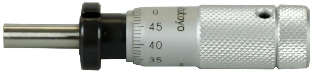 Picture of Mitutoyo 148-508 0-13mm, 0.01mm, Mechanical Micrometer Head, 9.5mm Diameter Stem With Clamp Nut, Flat Spindle Face, Zero-Adjust Thimble