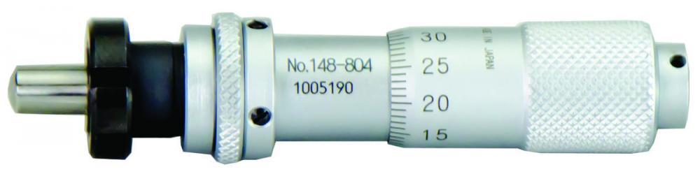 Picture of Mitutoyo 148-804 0-13mm, 0.01mm, Mechanical Micrometer Head, 9.5mm Diameter Stem With Clamp Nut, Spherical (Sr4) Spindle Face, Spindle Lock