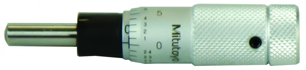 Picture of Mitutoyo 148-851 0-.5 In, .001 In, Mechanical Micrometer Head, .375 In Diameter Plain Stem, Spherical (Sr4) Spindle Face, Zero-Adjust Thimble