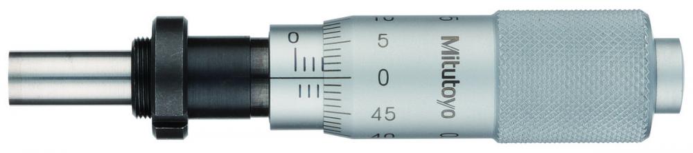 Picture of Mitutoyo 149-131 015mm, 0.01mm, Mechanical Micrometer Head, 9.5mm Diameter With Clamp Nut, Flat Carbide Tipped Spindle Face
