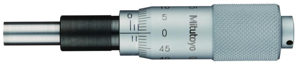 Picture of Mitutoyo 149-132 015mm, 0.01mm, Mechanical Micrometer Head, 9.5mm Diameter Plain Stem, Flat Carbide Tipped Spindle Face