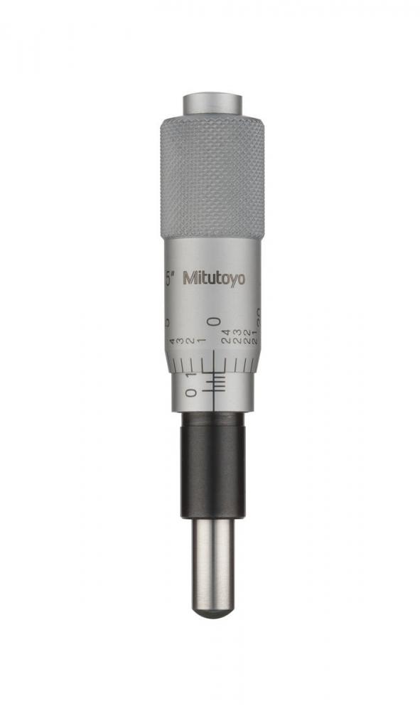Picture of Mitutoyo 149-811 0-.5 In, .001 In, Mechanical Micrometer Head, .375 In Diameter Plain Stem, Spherical (Sr4) Carbide Spindle Face