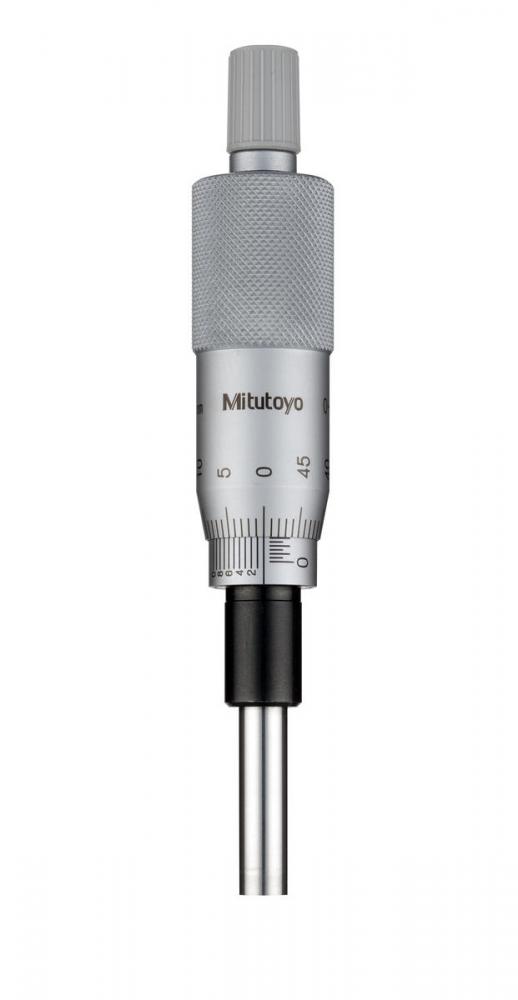 Picture of Mitutoyo 150-190 0-25mm, 0.01mm, Mechanical Micrometer Head, 10mm Diameter Plain Stem, Flat Carbide Tipped Spindle Face, W/ Vernier (0.001mm)