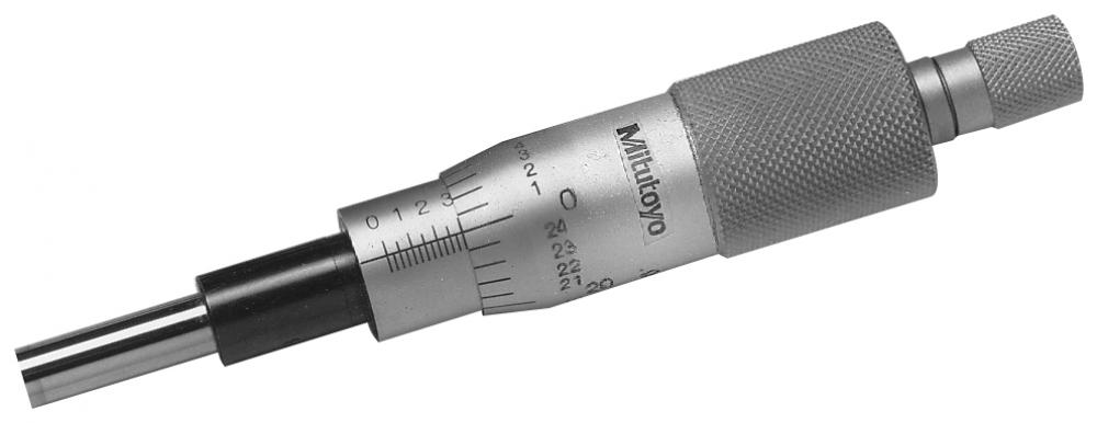 Picture of Mitutoyo 150-208 0-1 In, .001 In, Mechanical Micrometer Head, .375 In Diameter Plain Stem, Flat Carbide Tipped Spindle Face