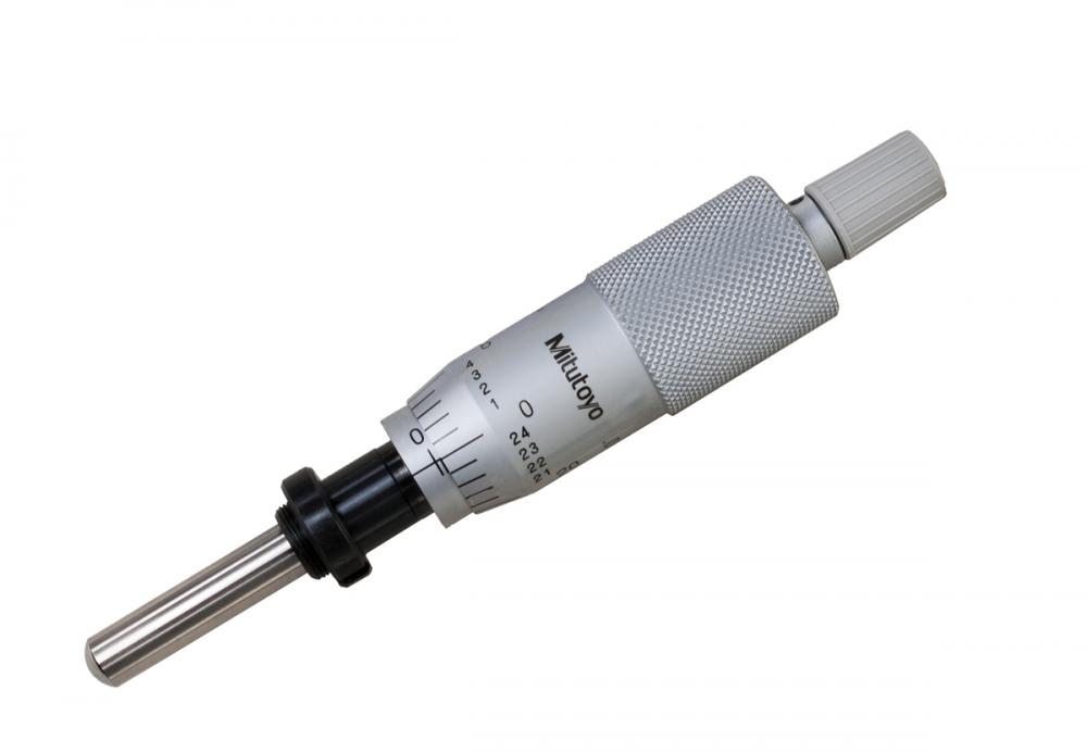 Picture of Mitutoyo 150-812 0-1 In, .001 In, Mechanical Micrometer Head, .375 In Diameter Spherical (Sr4), Flat Spindle Face