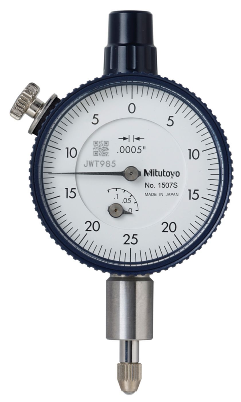 Picture of Mitutoyo 1507S Dial Indicator, .0005, .125 In, 3/8, Lb