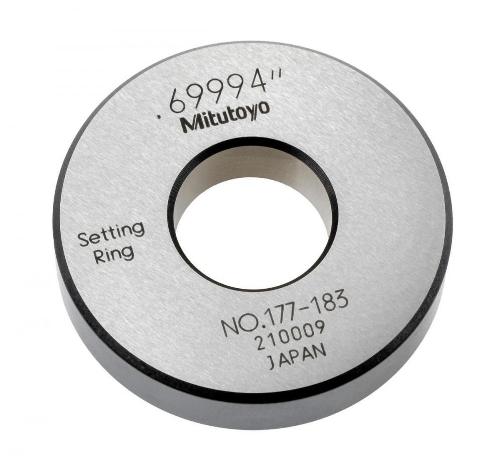 Picture of Mitutoyo 177-180 Setting Ring, For Inside Micrometers, Holtest/Dial Bore Gages, .5In Nominal Diameter, 32mm Diameter, 10mm T, Type A, 1.8mm Distance From Side Face H, 6.4mm Size Of Warranted Cal Surface K