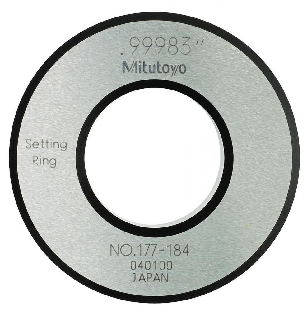 Picture of Mitutoyo 177-184 Setting Ring, For Inside Micrometers, Holtest/Dial Bore Gages, 1In Nominal Diameter, 53mm Diameter, 15mm T, Type A, 3.0mm Distance From Side Face H, 9mm Size Of Warranted Cal Surface K