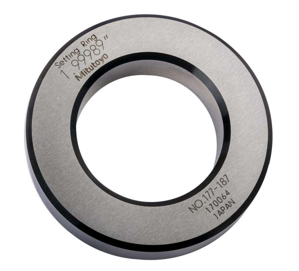 Picture of Mitutoyo 177-187 Setting Ring, For Inside Micrometers, Holtest/Dial Bore Gages, 2In Nominal Diameter, 85mm Diameter, 20mm T, Type A, 3.5mm Distance From Side Face H, 13mm Size Of Warranted Cal Surface K