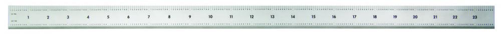 Picture of Mitutoyo 182-163 24 In, 5R Steel Rule, 13/16 In Wide, Rigid, Satin Chrome Finish Tempered Stainless Steel, (1/32, 1/60, 1/10, 1/100)